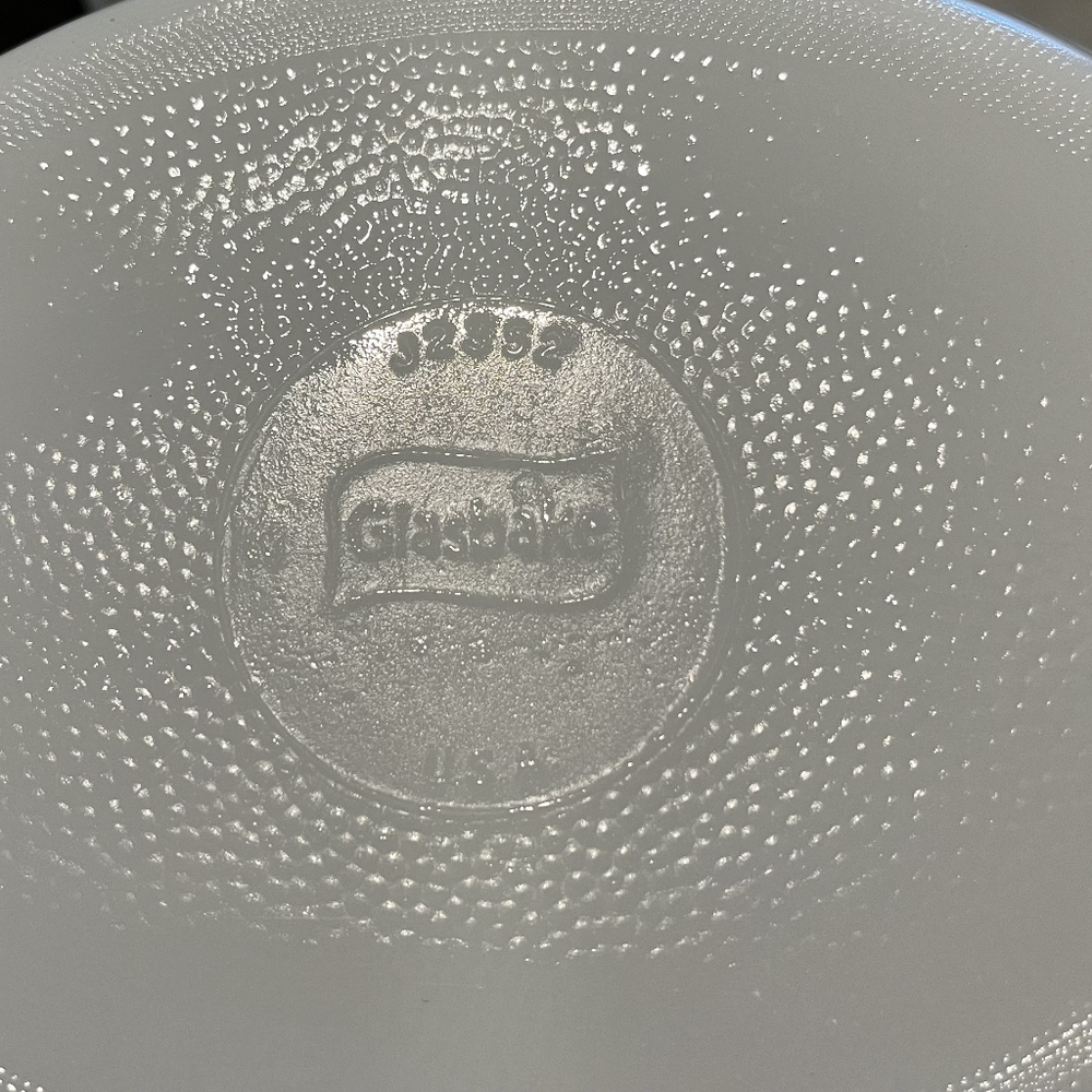 Vintage Collectible Glasbake Divided Milkglas Serving Dish With Green He… - Picture 8 of 8